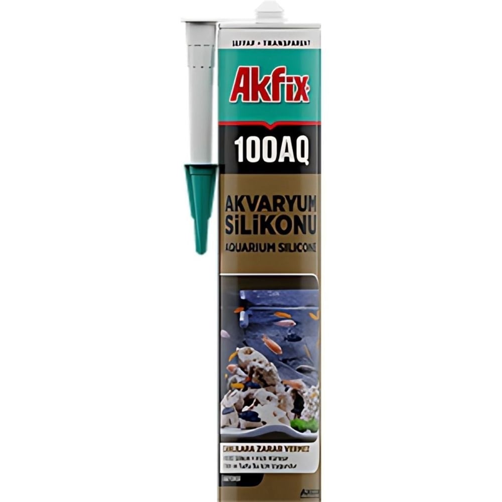 AKFIX 100AQ Akvaryum Silikonu Şeffaf 280 ml - %100 Saf Canlı Sağlığına Zararsız Toksiksiz Cam Yapıştırıcısı