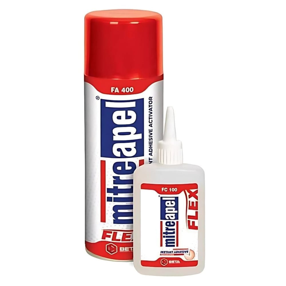APEL MITREAPEL FLEX MT400100 Hızlı Yapıştırıcı Set - 400 ml Aktivatör + 100 gr Profesyonel Esnek Darbeye Dayanıklı Ahşap MDF Kiti