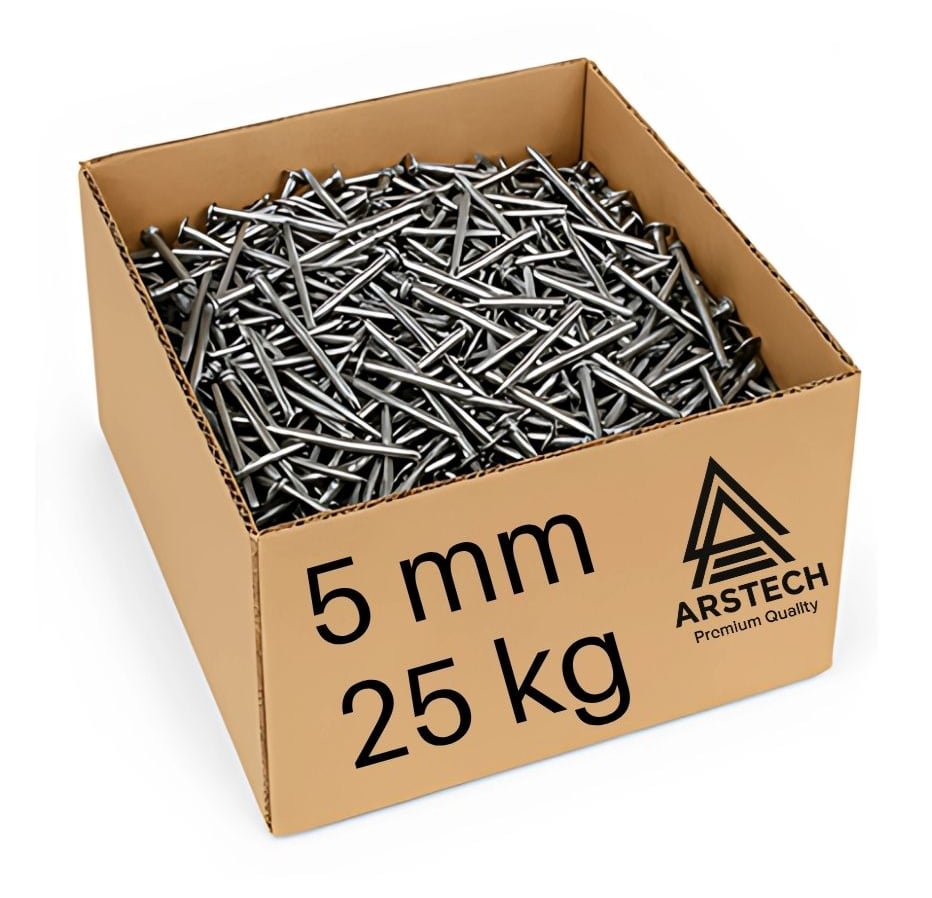 ARSTECH İnşaat Çivisi 50 mm 5'lik - Profesyonel Standart Kalıp, Döşeme ve Ahşap Konstrüksiyon Çivisi
