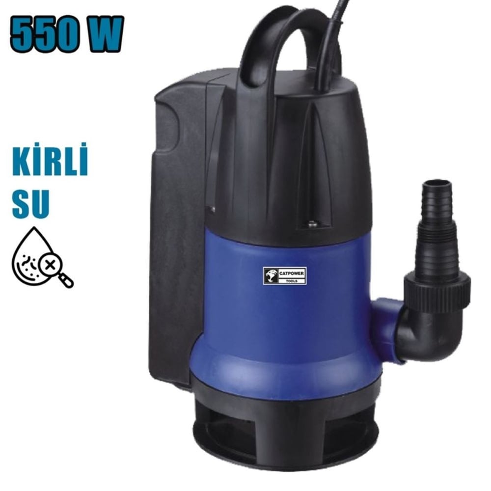 CATPOWER 673 Kirli Su Dalgıç Pompa 750 Watt - Profesyonel Kalın Şantiye, Foseptik, Kuyu Drenaj ve Yüksek Mukavemetli Otomatik Flatörlü Tahliye Pompası