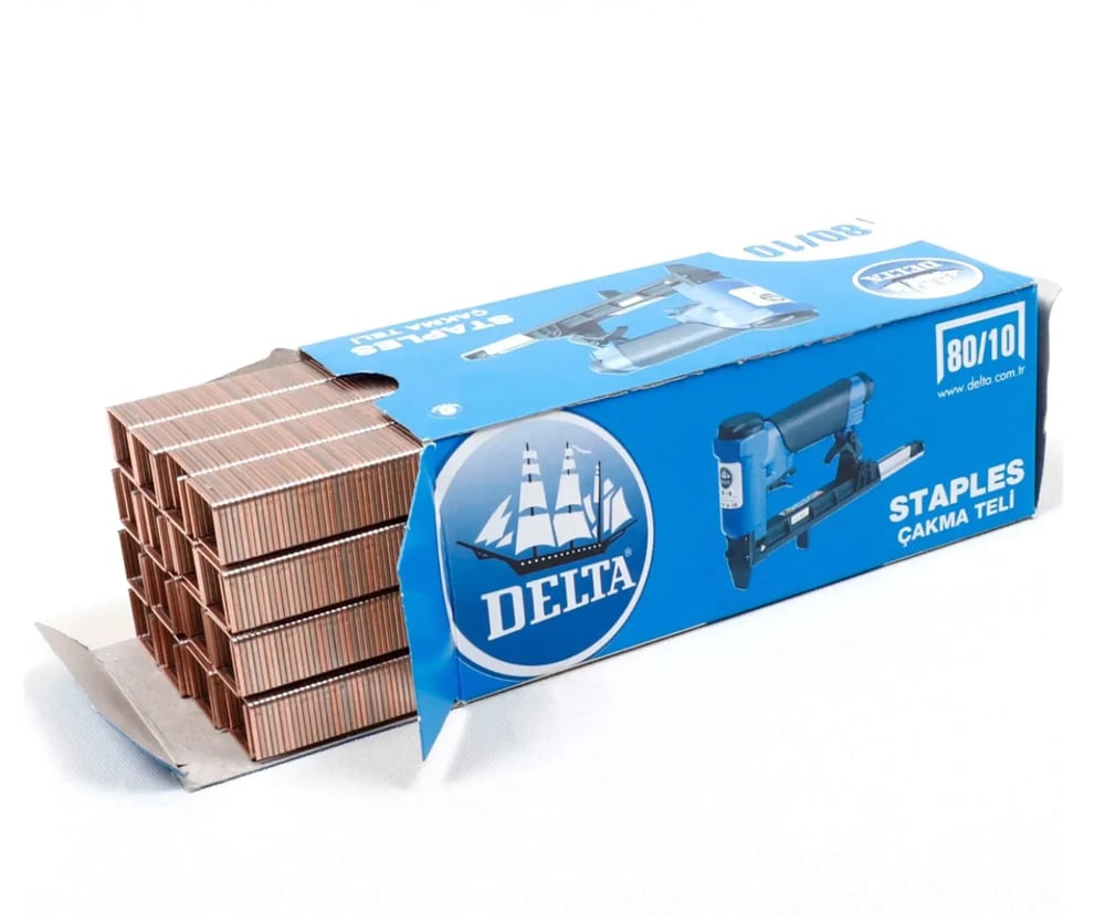 DELTA 80/10 Havalı Döşeme Zımba Teli 4000'li Paket (Profesyonel Pnömatik)