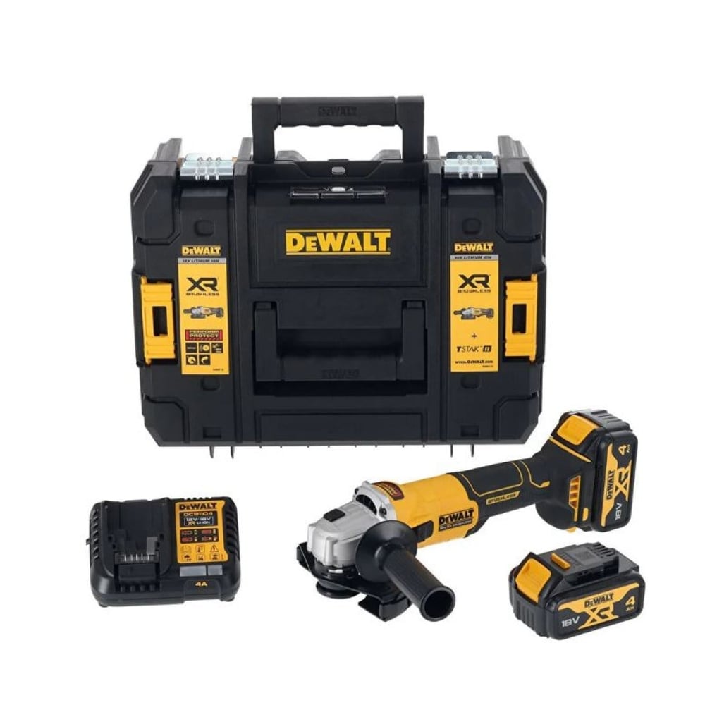 DEWALT 18V 4.0Ah Çift Akülü Kömürsüz 125mm Profesyonel Avuç Taşlama Makinesi