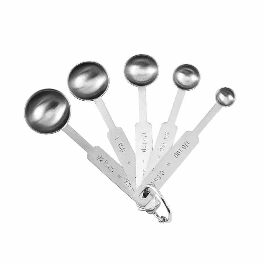 EPINOX KÖ-5 Paslanmaz Çelik 5'li Ölçü Kaşığı Seti (0.5 - 7.5 ml) – Mutfak Ölçek Seti