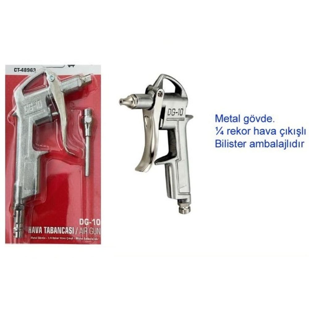 I-ZET Hava Tabancası Metal 1/4'' DG10 - Profesyonel Pnömatik Kompresör Hava Üfleme Tabancası