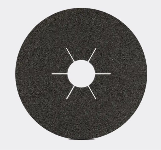 KARBOSAN 115 x 22 mm SC 16 Kum Çentikli Fiber Disk - Profesyonel Mermer, Beton, Cam ve Döküm Yüzeyler İçin Ekstra Agresif Silisyum Karbür Taşlama Zımparası