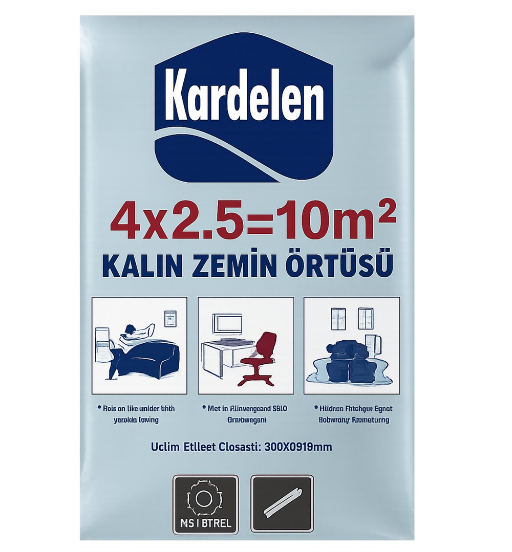 KARDELEN Hışır Örtü Naylon Koruyucu Zemin ve Eşya Örtüsü 10 m² - Profesyonel Kalın Şantiye, Boya, Badana ve İnşaat Malzemesi Koruma Naylonu