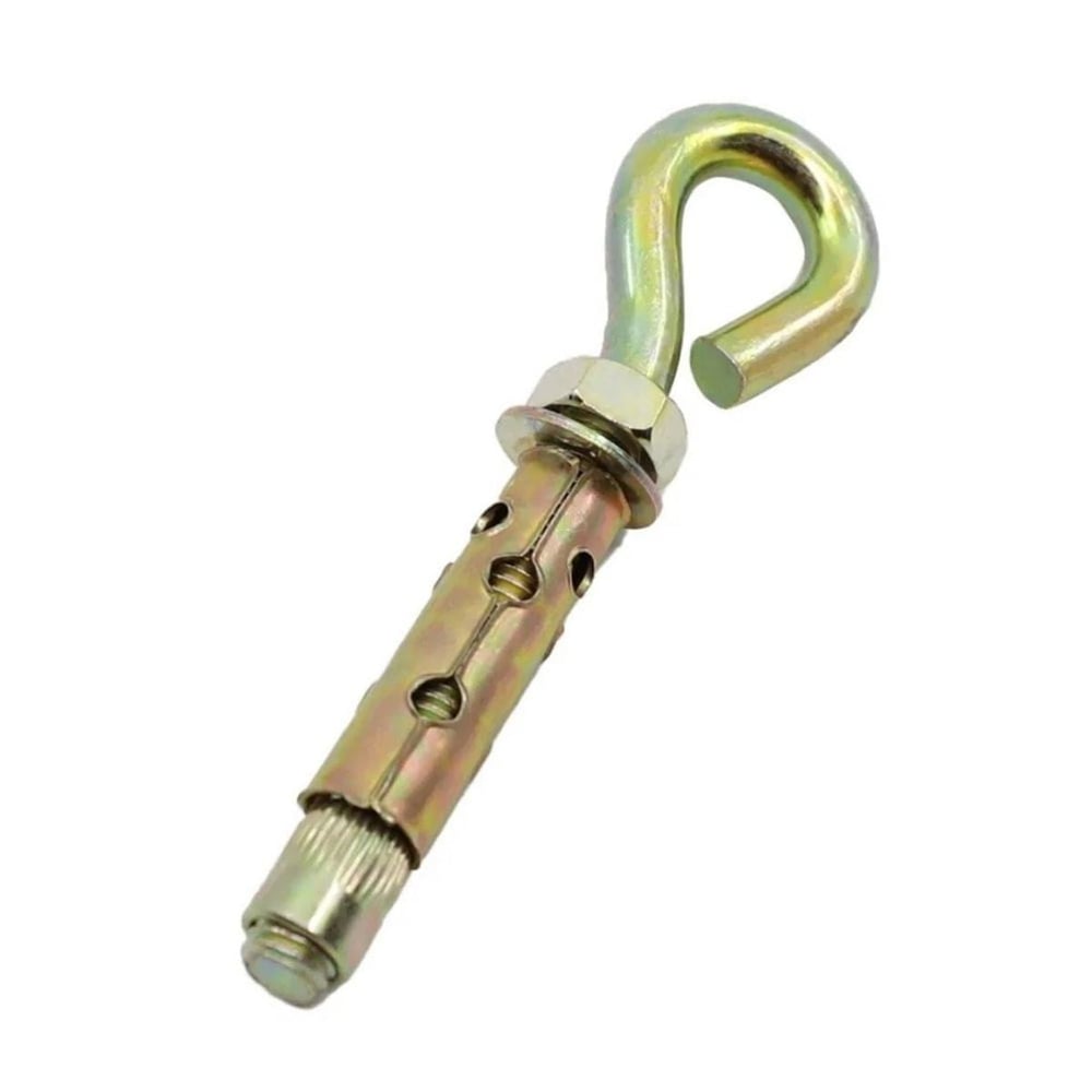 MASTER 501040 Kapalı Kancalı Çelik Dübel 6 mm - Profesyonel Çelik Gömlekli Halkalı O Kanca Tavan Dübeli, Yüksek Çekme Mukavemetli Şantiye Tipi Kapalı Kancalı Beton Dübeli