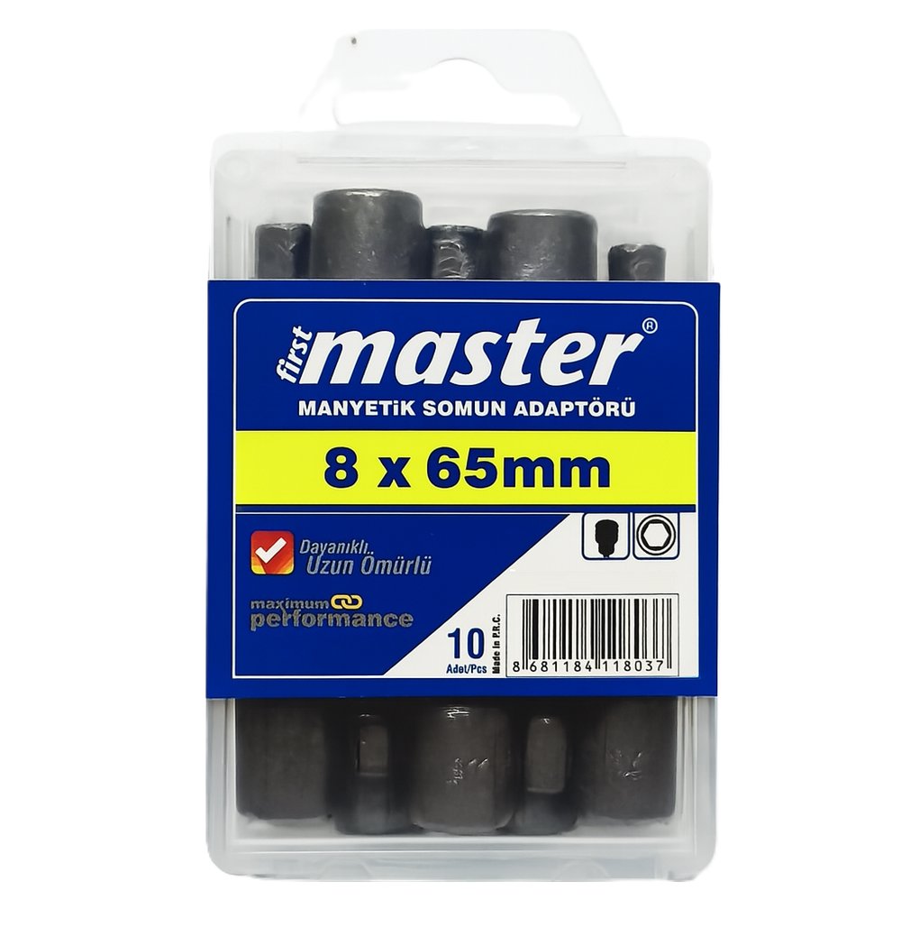 MASTER 530441 Manyetik Somun Adaptörü 8x65 mm – Profesyonel Uzun Vidalama Ucu