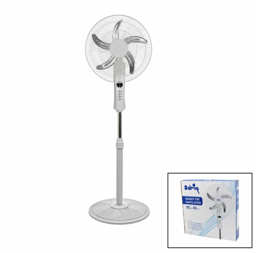 SAHİP Sanayi Tipi Ayaklı Vantilatör 18'' Kumandalı - Uzaktan Kumandalı Yüksek Performanslı Endüstriyel Vantilatör