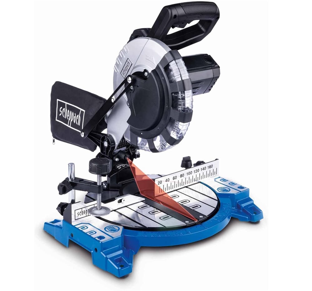 SCHEPPACH HM210L Lazerli Gönye Kesme Makinesi 210 mm 1500 Watt - Profesyonel Taşınabilir Lazer Hizalamalı Açılı Ahşap Ebatlama Testeresi