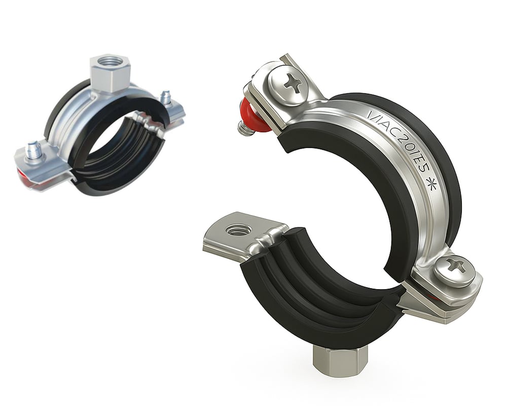 SELÇUK Doğalgaz Kelepçesi Somunlu 1 1/2'' 50 mm - Profesyonel Çelik Ağır Hizmet Somunlu Tesisat Kelepçesi, Yüksek Mukavemetli Şantiye Tipi Gaz Borusu Sabitleme Kelepçesi