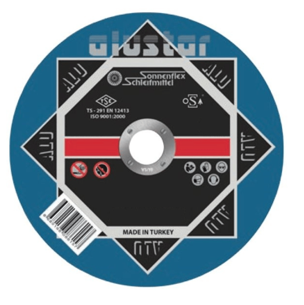 SONNENFLEX Alustar 115 x 1,0 x 22 mm Alüminyum Kesici Disk (AS 60 Q BFA ALU) - Profesyonel Süper İnce Alüminyum ve Yumuşak Metal Kesme Taşı