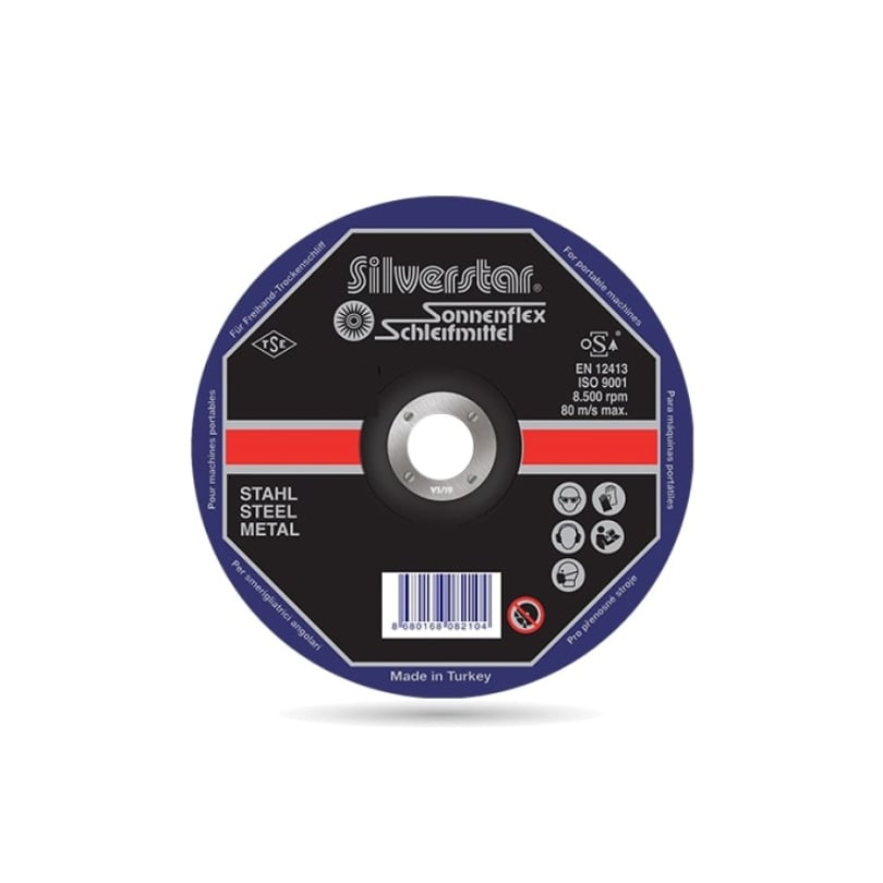 SONNENFLEX Silverstar 115 x 4,0 x 22 mm NK Flex Taşlama Taşı (AS 24 P BF) - Profesyonel Metal ve Çelik Yüzey Taşlama, Çapak Alma ve Tesviye Diski