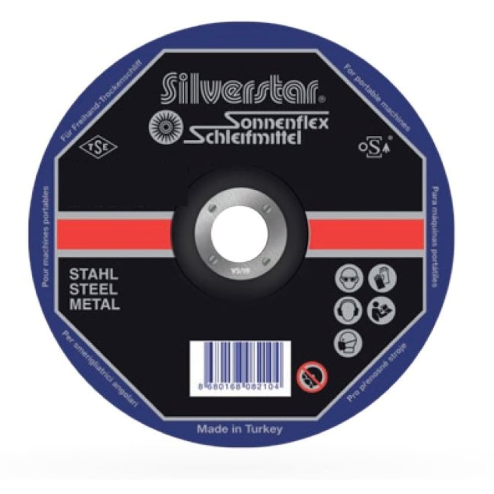 SONNENFLEX Silverstar 115 x 6,0 x 22 mm NK Flex Taşlama Taşı (AS 24 P BF) - Profesyonel Metal ve Çelik Yüzeyler İçin Ağır Hizmet Çapak Alma ve Tesviye Diski
