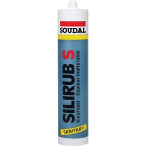 SOUDAL Silirub S Silikon Şeffaf 280 ml - Profesyonel Anti-Bakteriyel Küf Önleyici Kristal Sıhhi Mastik