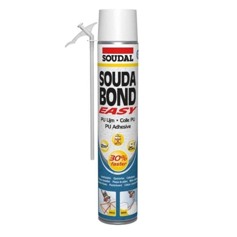 SOUDAL SOUDABOND EASY Manuel Mantolama Köpüğü 750 ml - Profesyonel Isı Yalıtım Levhası Yapıştırıcı Pipetli Poliüretan Köpük