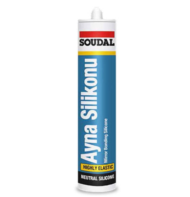 SOUDAL TR Ayna Silikonu Şeffaf 280 ml - Profesyonel Sır Tabakasına Zarar Vermeyen Korozyonsuz Ayna Yapıştırıcısı
