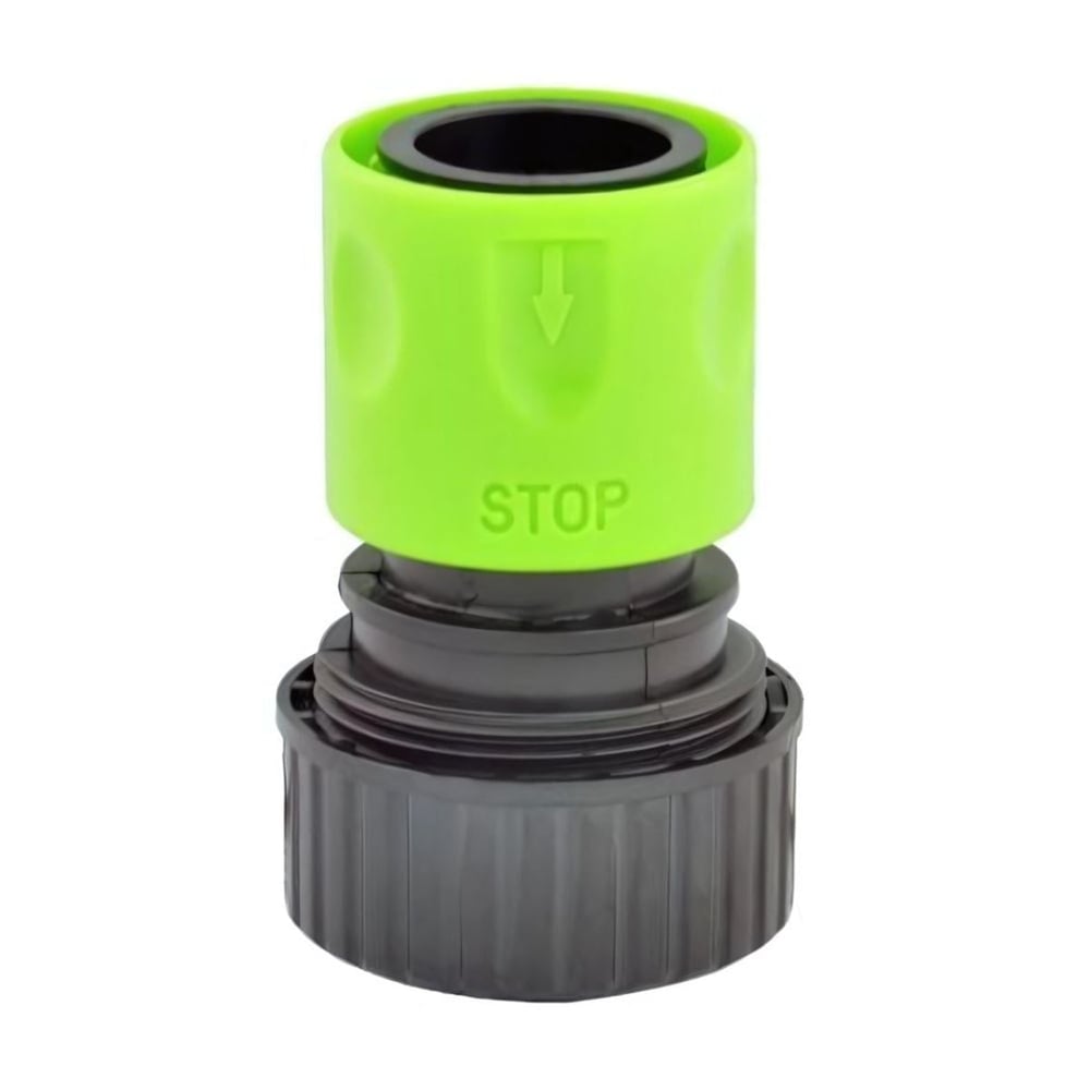 SPRING GARDEN 507901 Stoplu Hortum Adaptörü 3/4'' - Profesyonel Sızdırmaz Şantiye, Sera ve Geniş Debili Otomatik Su Kesici Hortum Bağlantı Rakoru