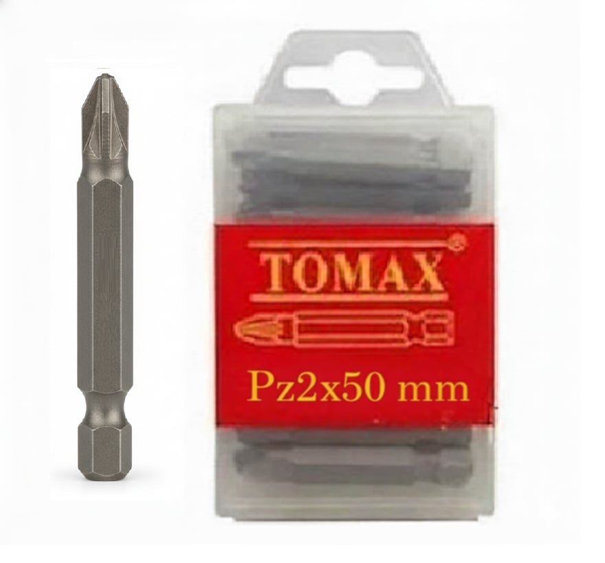 TOMAX PZ2x50 mm Yıldız Bits Uç – Profesyonel Vidalama Ucu