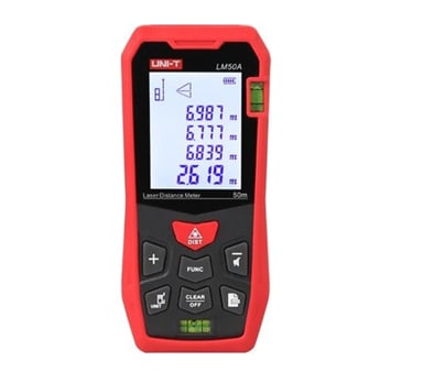 UNI-T LM50A Dijital Lazer Metre Ölçüm Cihazı 50 Metre - Profesyonel Mesafe, Alan, Hacim ve Pisagor Ölçer