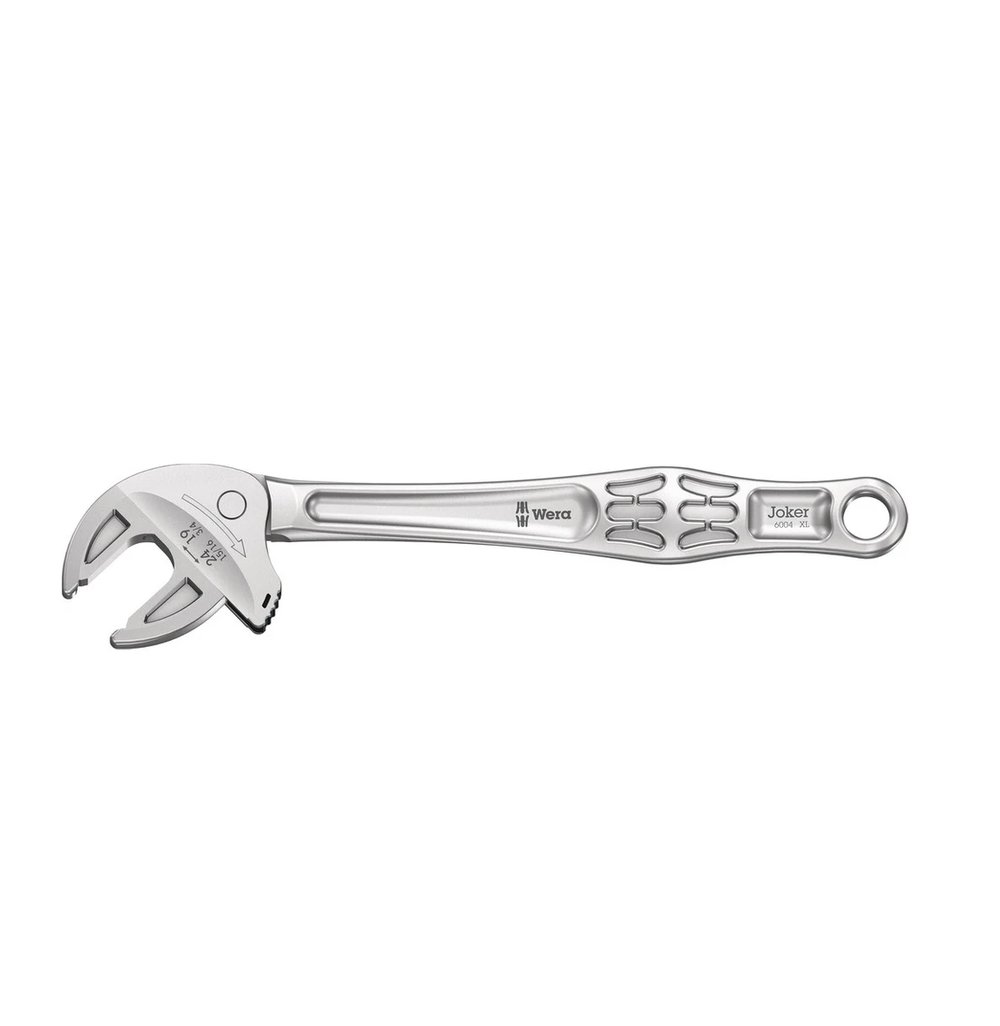 WERA 6004 Joker XL 19-24 mm Kendinden Ayarlı Kurbağacık Anahtar - Profesyonel Otomatik Sıkmalı Cırcır Fonksiyonlu Açık Ağız Anahtar