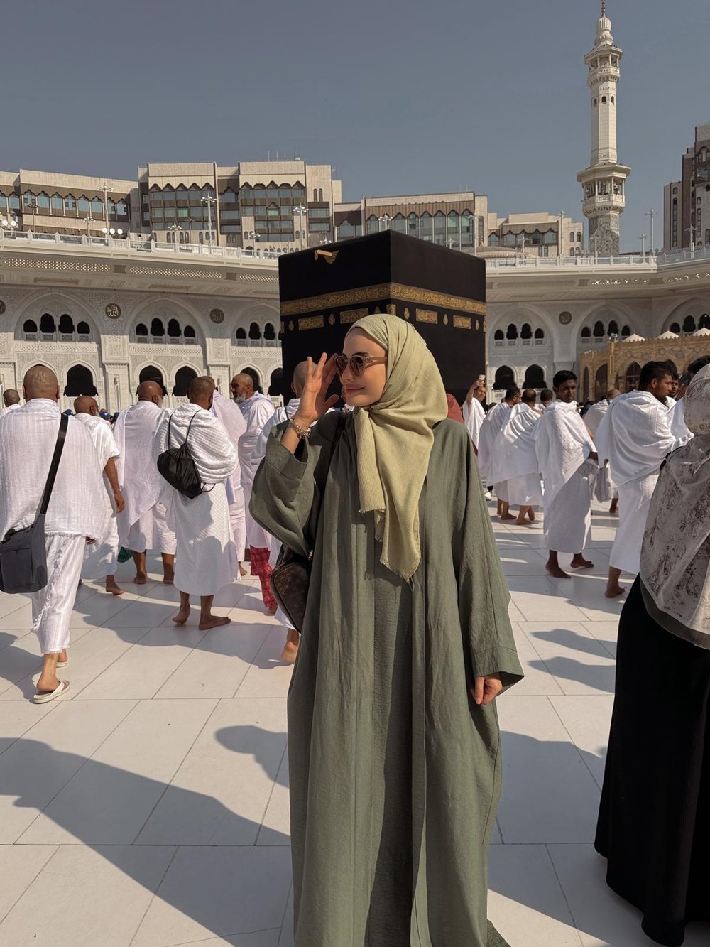 YEŞİL KETEN İKİLİ TAKIM ABAYA--Abaya