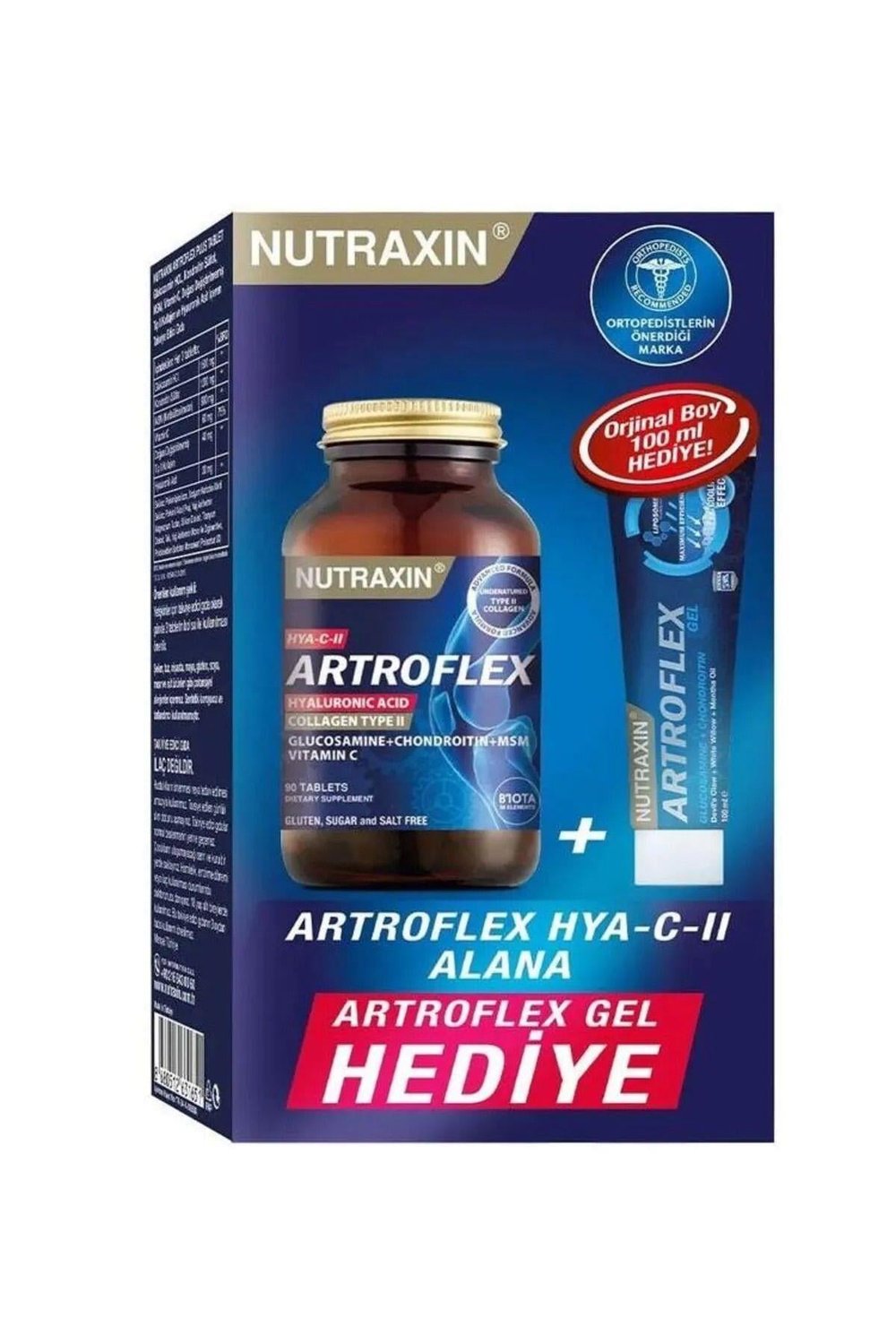 Nutraxin Artroflex Hya-C-II 90 Tablet + Extra Gel 100 ml Hediyeli