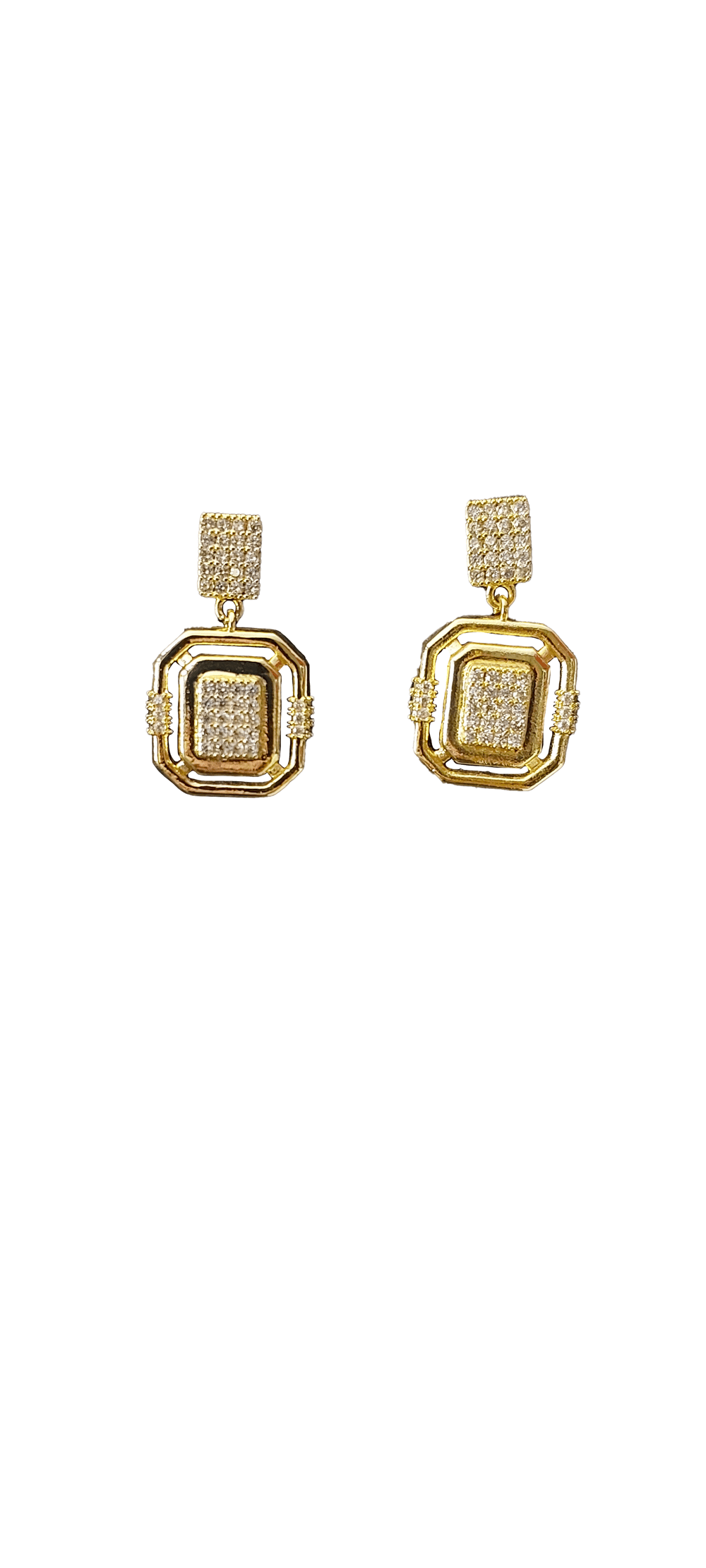 Gold Taşlı Küpe