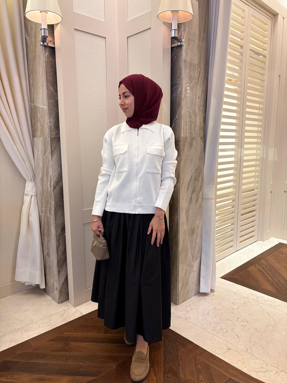 Fermuarlı Beyaz Helen Triko 