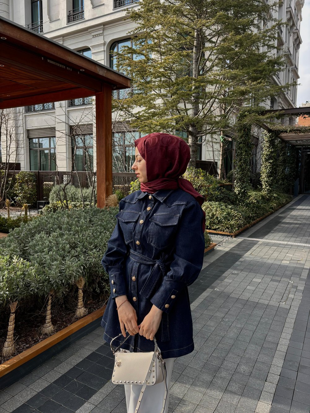 Gold Düğmeli Denim Ceket 