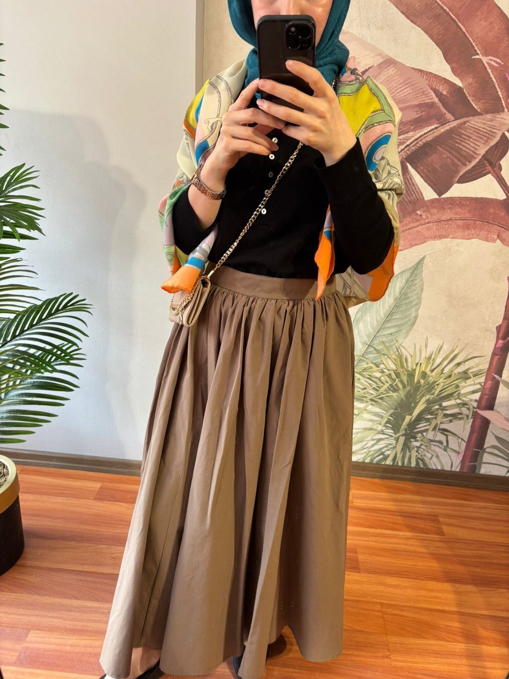 Helen Camel Pileli Etek 
