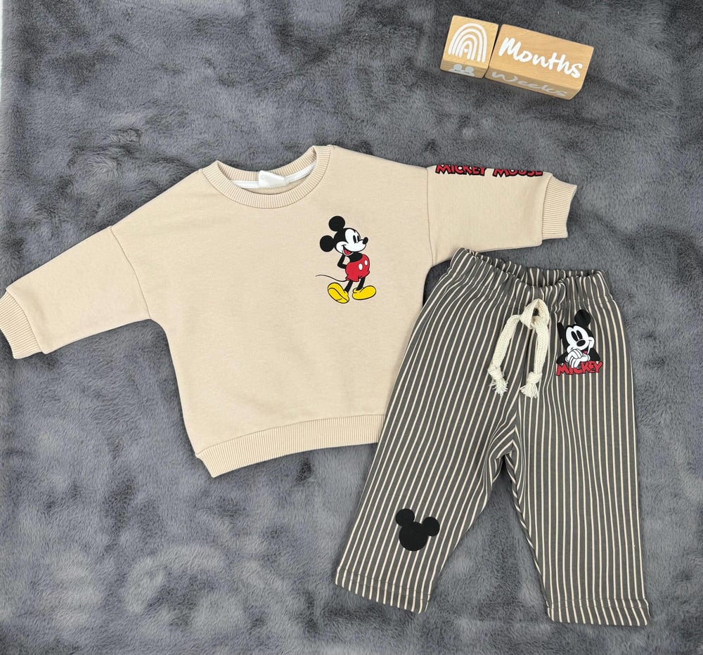 Orjinal Marka Baby Takım Mickey Krem 