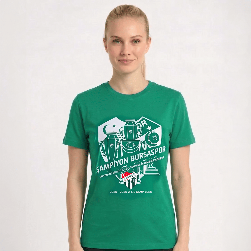 KADIN T-SHIRT ŞAMPİYON 2025-2026 YEŞİL 