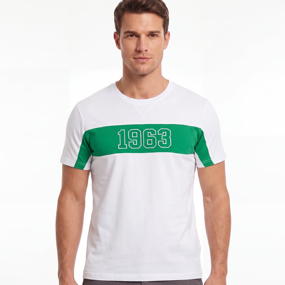 T-SHIRT ÇİZGİLİ 1963 BEYAZ