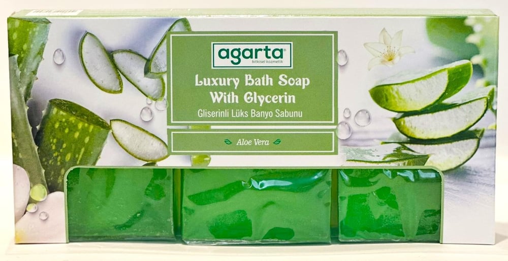 Agarta El Yapımı Doğal Banyo Sabunu Aloe Vera 3*150 g