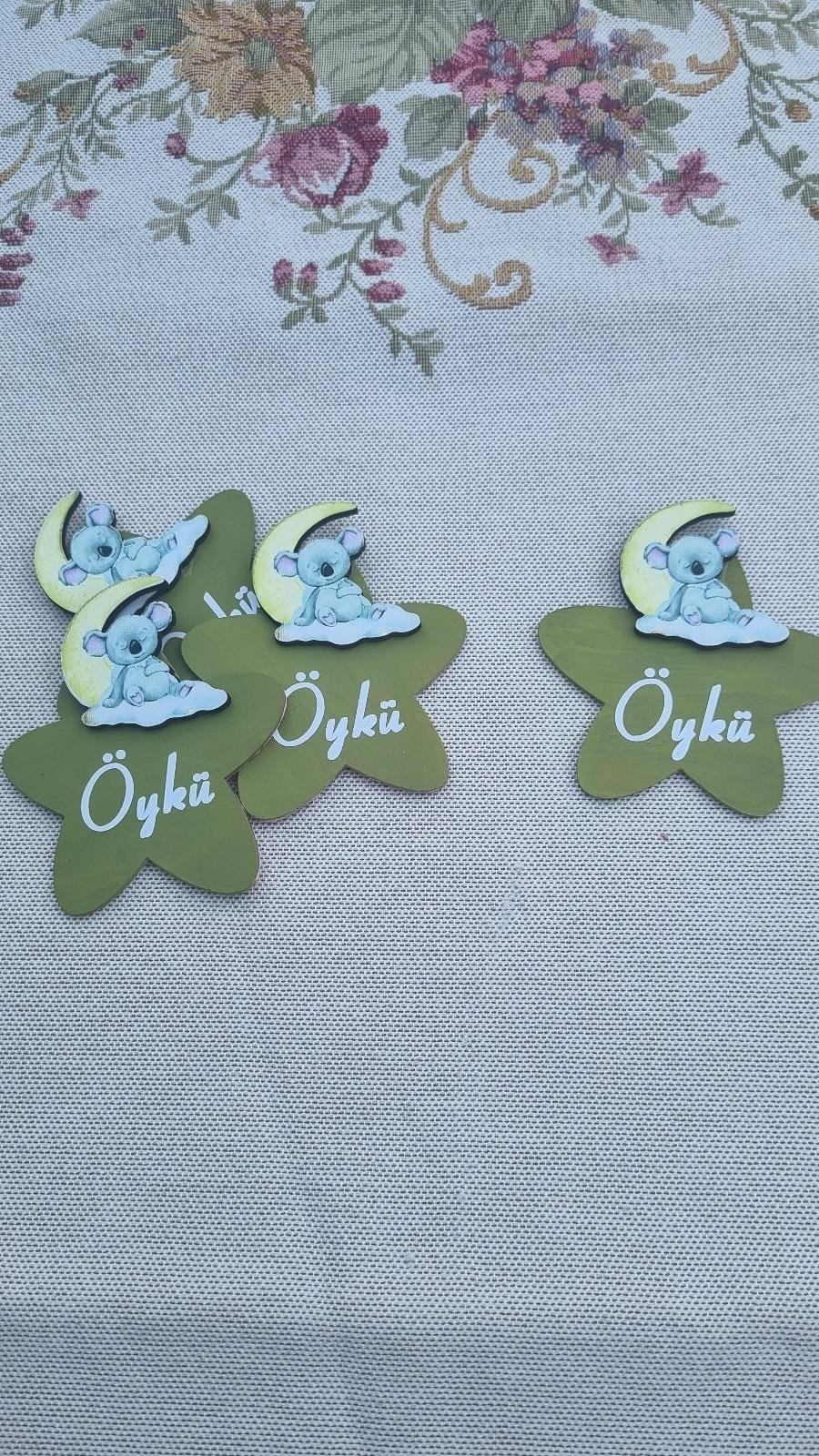 Uyuyan Koala Ay Figürlü Şeffaf Pleksi Magnet