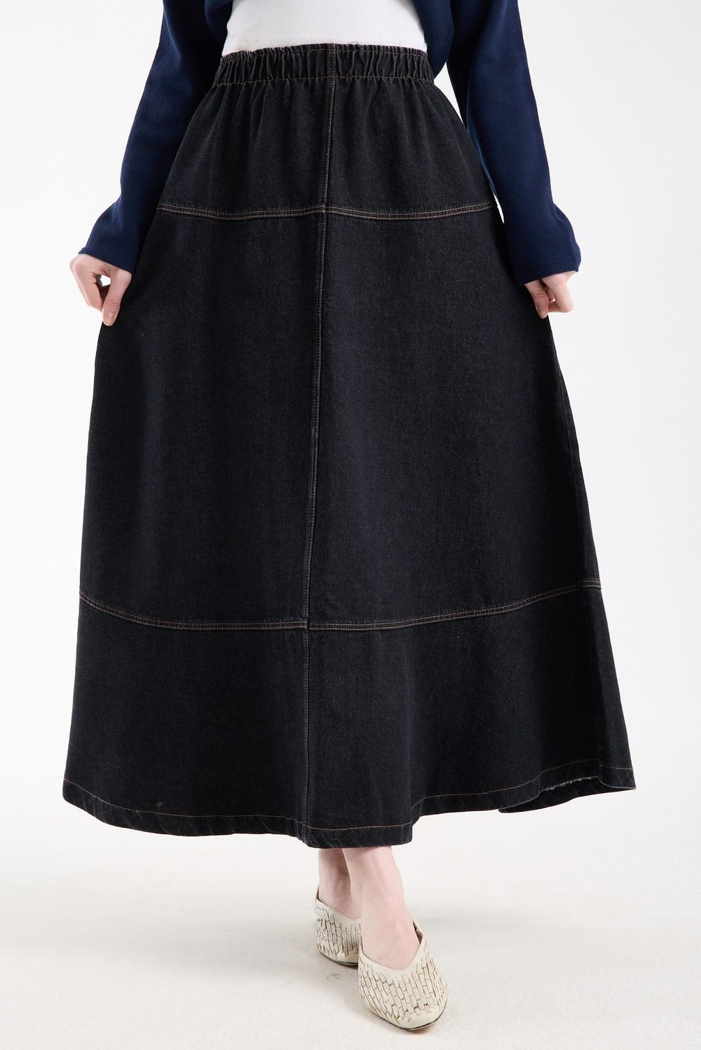 A-Line Noir Kot Etek SİYAH