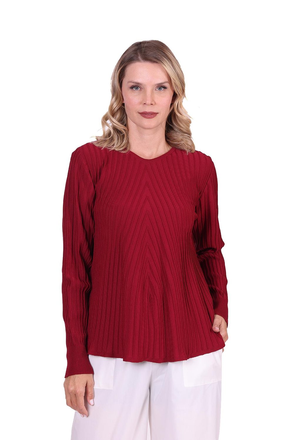 Aplikasyonlu Triko Tunik BORDO