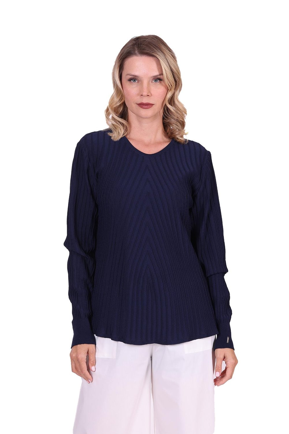 Aplikasyonlu Triko Tunik LACİVERT