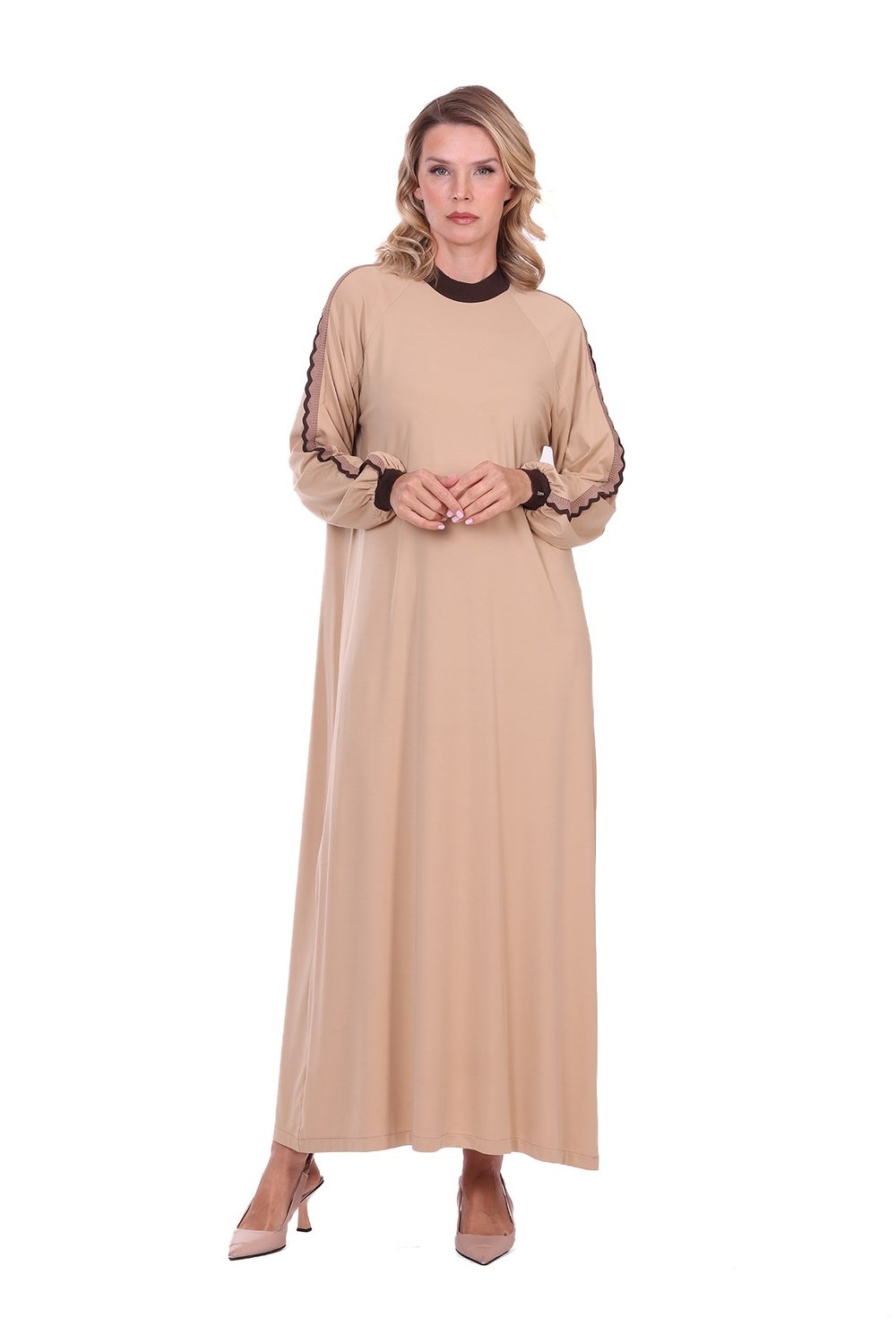 Fildişi Modal Elbise CAMEL