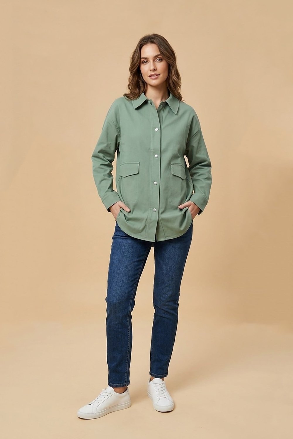 Gabardin Gömlek YEŞİL