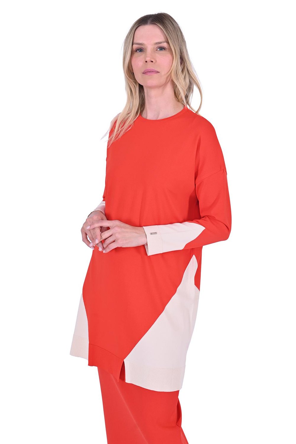 Gometrik Triko Tunik ORANJ
