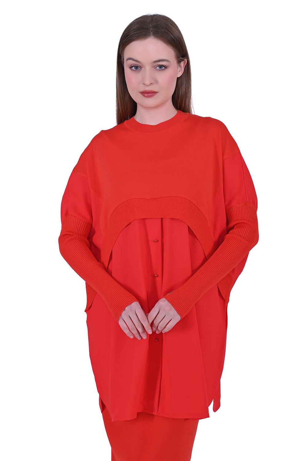Gömlek Triko Tunik ORANJ