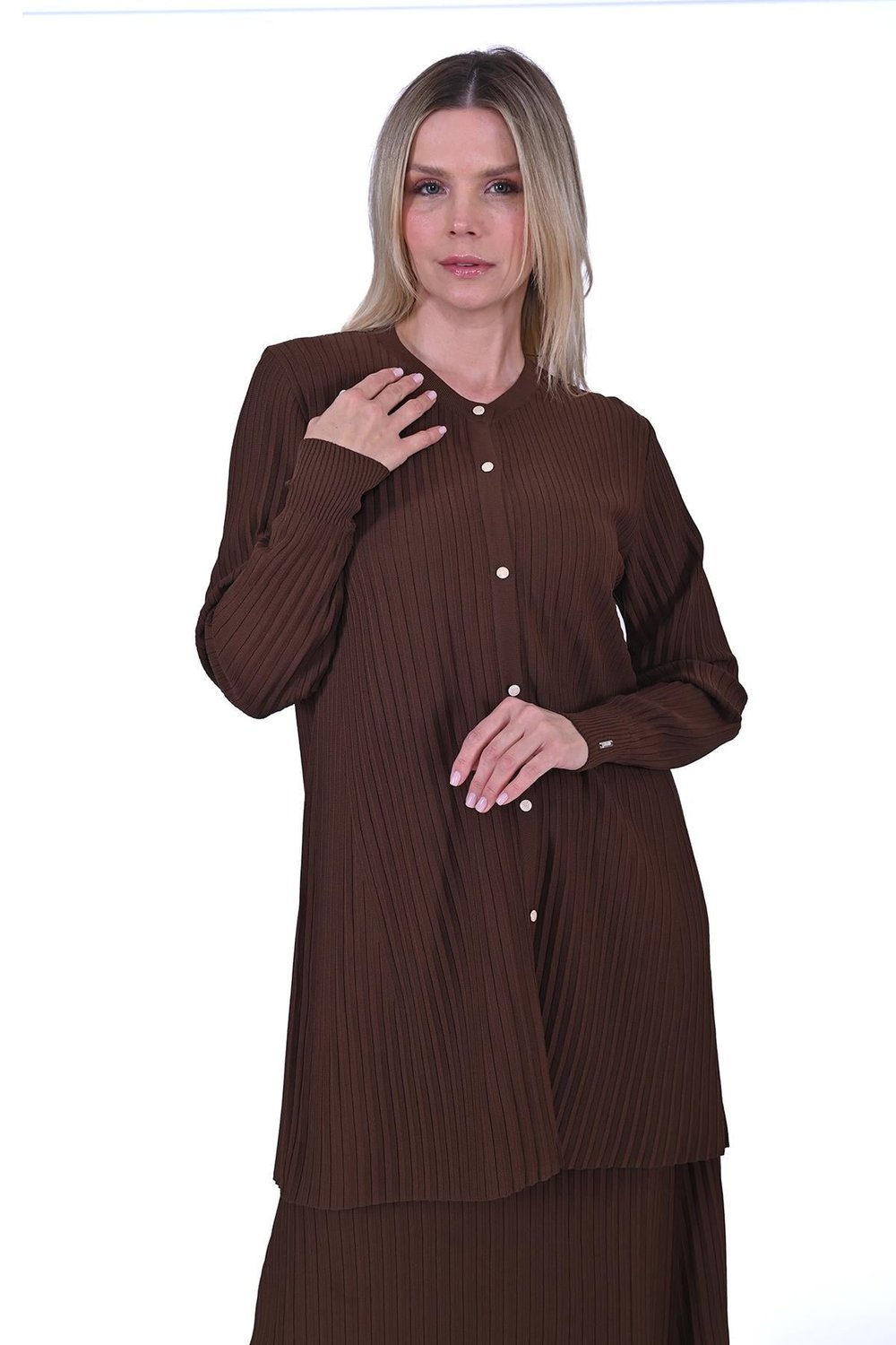 Oluk Triko Hırka BROWNİ