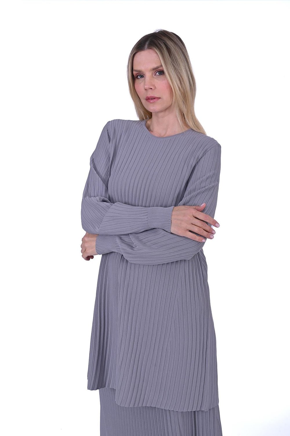 Oluk Triko Tunik GRİ