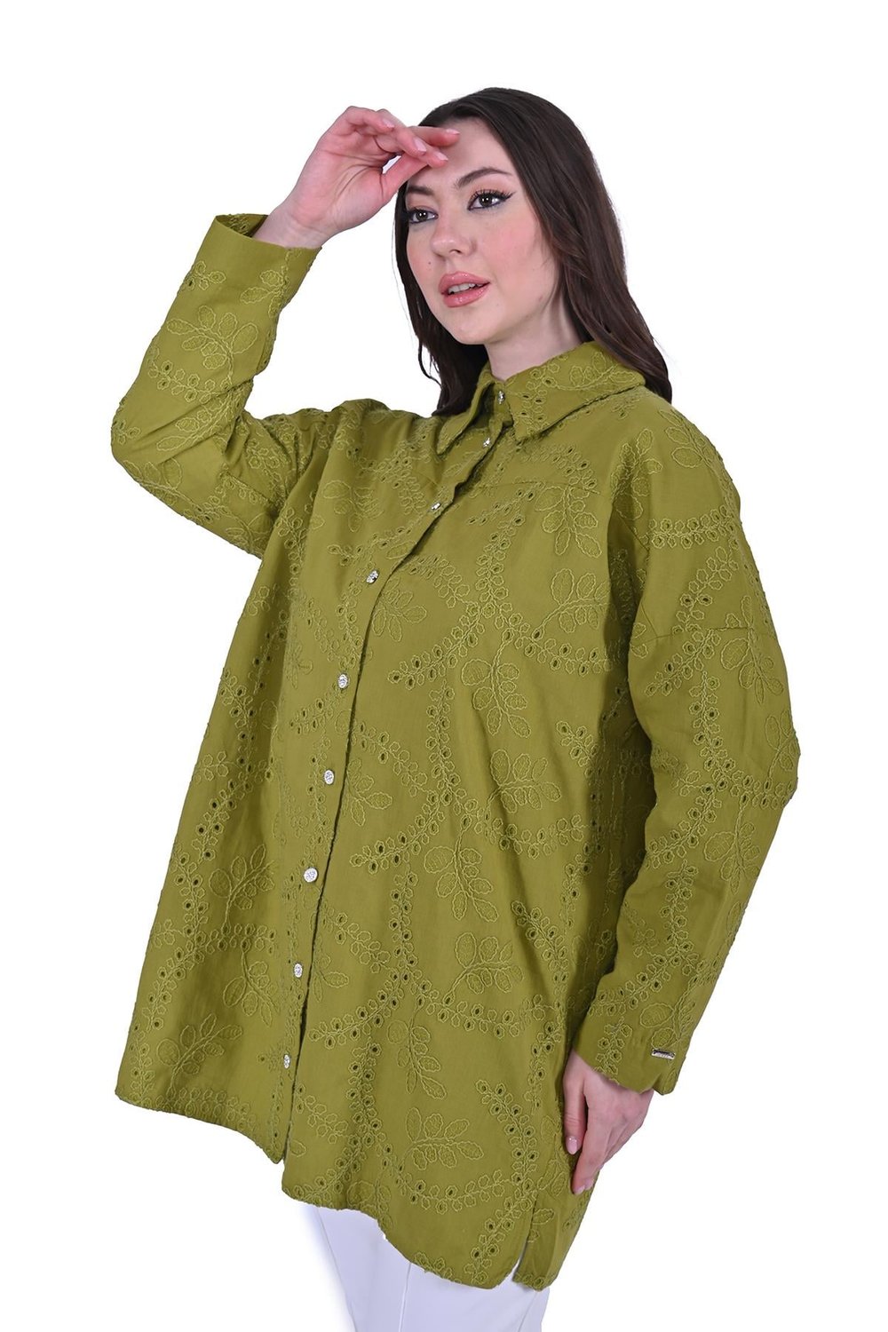Poplin Gömlek YAĞYEŞİLİ