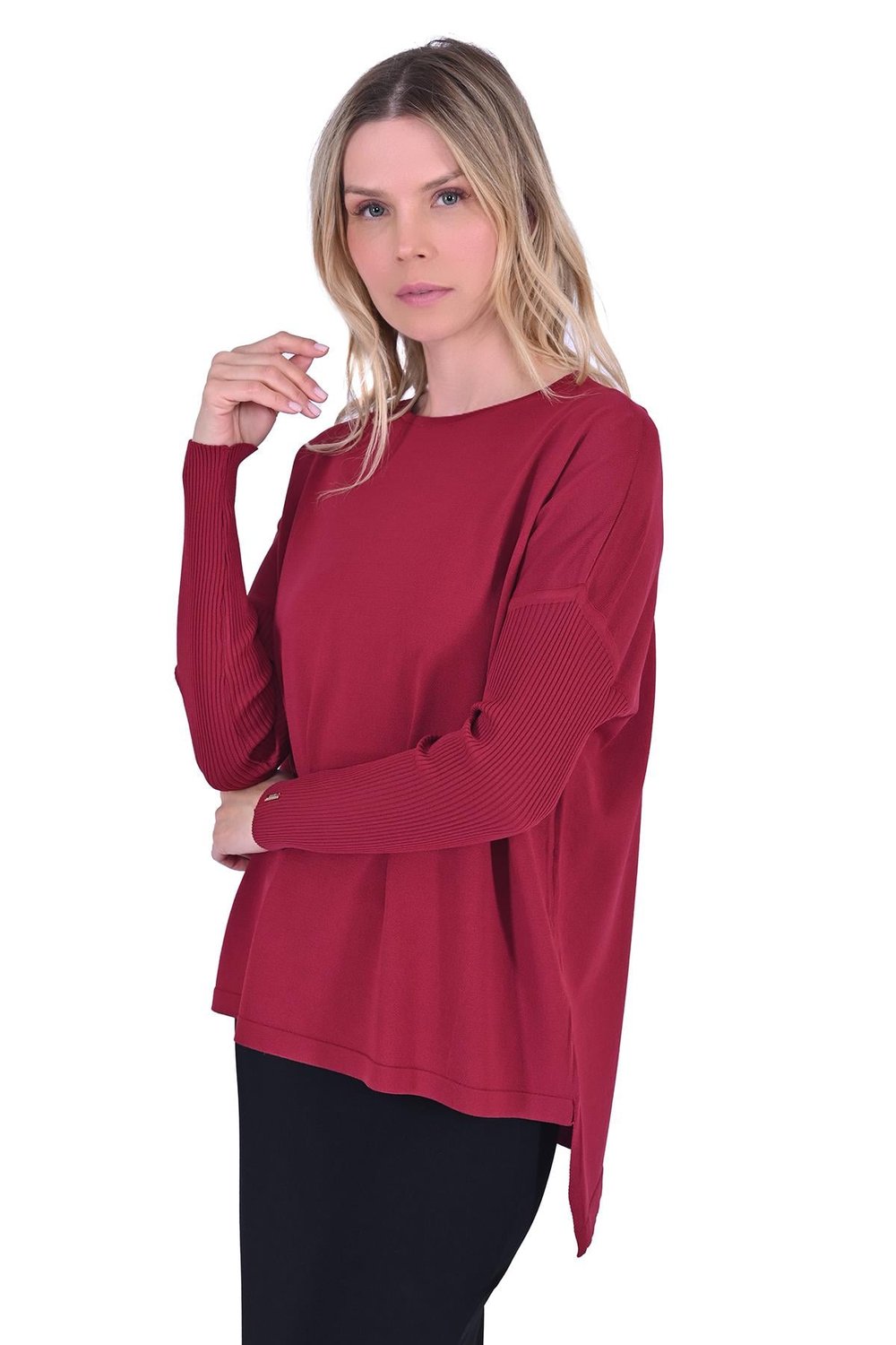 Sıkma Kol Triko Tunik BORDO