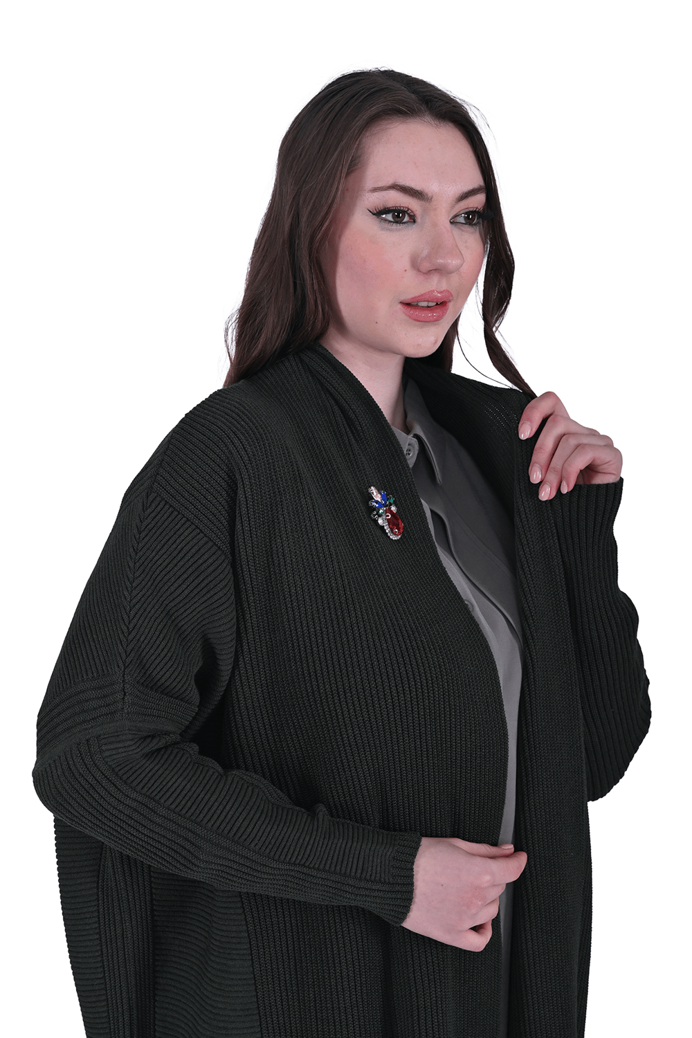 Yakut Yün Triko Hırka HAKİ