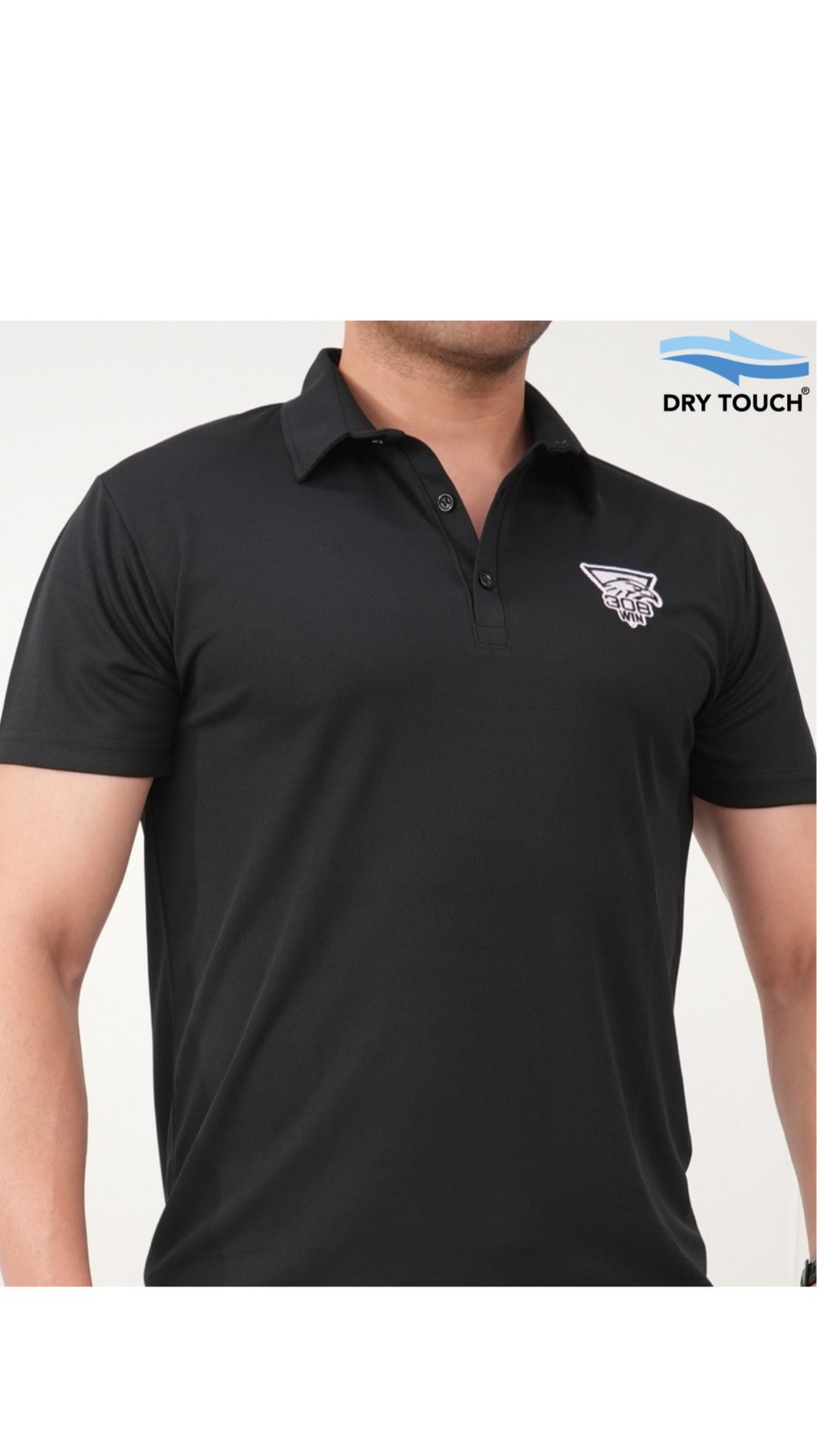 308Win Siyah Polo Yaka Dry Touch Tişört