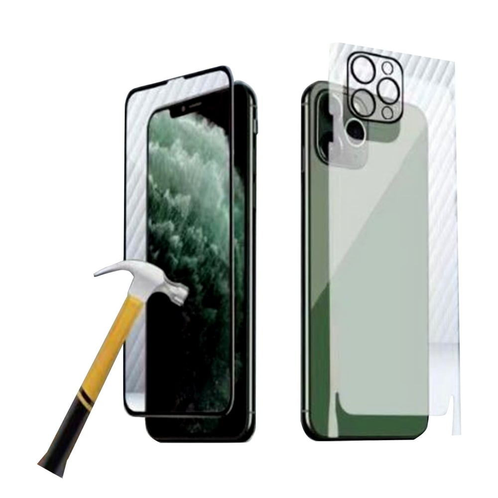 Caısles Apple iPhone 12 Pro Max Uyumlu Ön-Arka-Kamera Set Matte Full Body 3in1 Nano Ekran Koruyucu NT-91156
